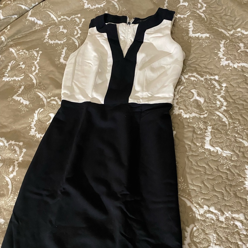 Contrast black and white pencil dress sz 0